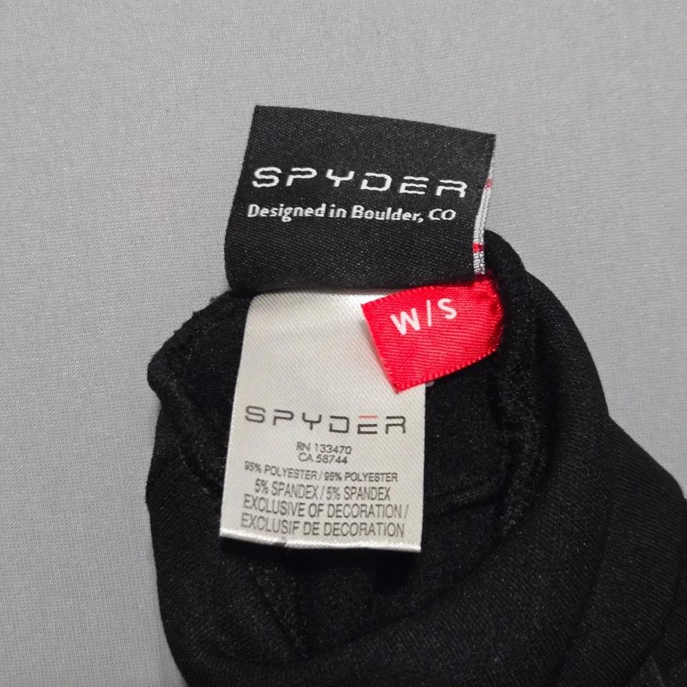 Spyder Performance Gloves Women Small Black Red Embroidered‎ Logo Grippy Palm